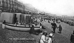 On-the-beach-Eversfield-Place.-1908.